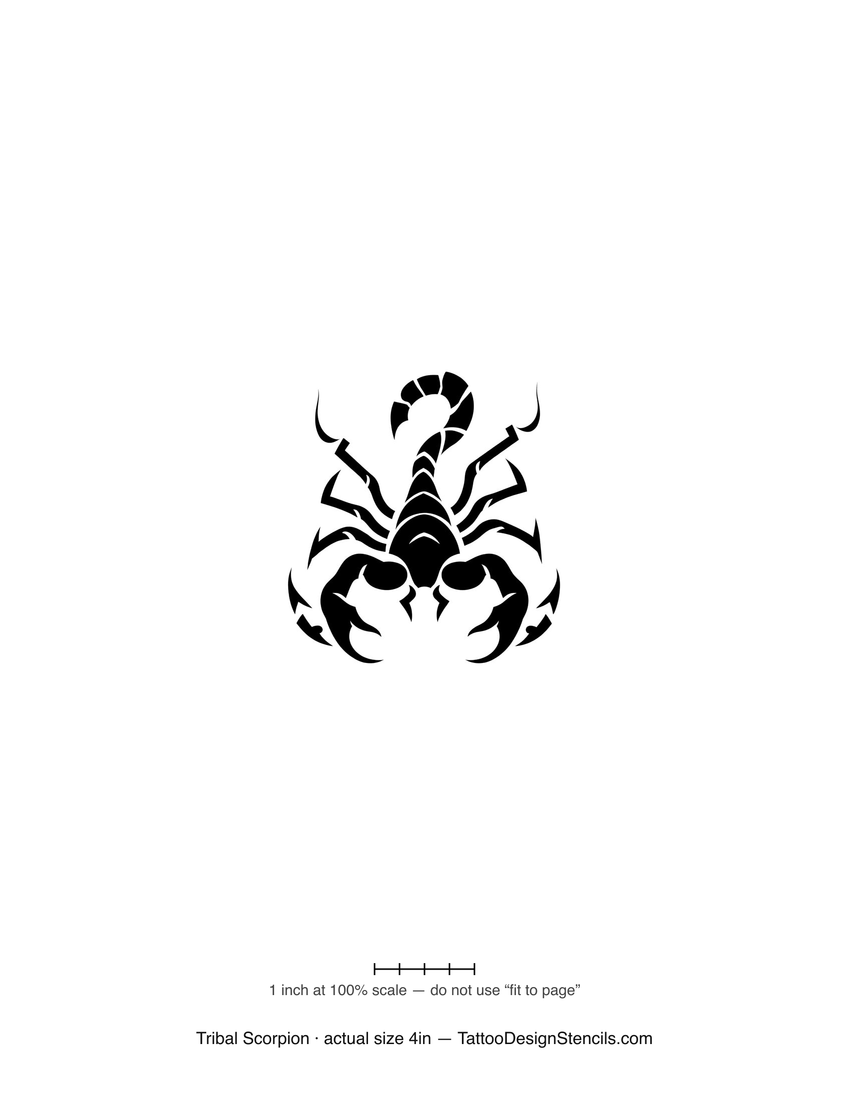 Tribal scorpion tattoo stencil — sweeping tribal blade scorpion